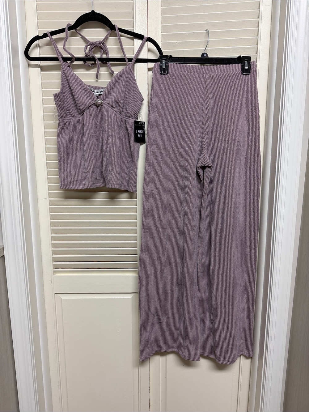 NWT Madden Girl Ribbed Two-Piece Set in Dusty Lavender